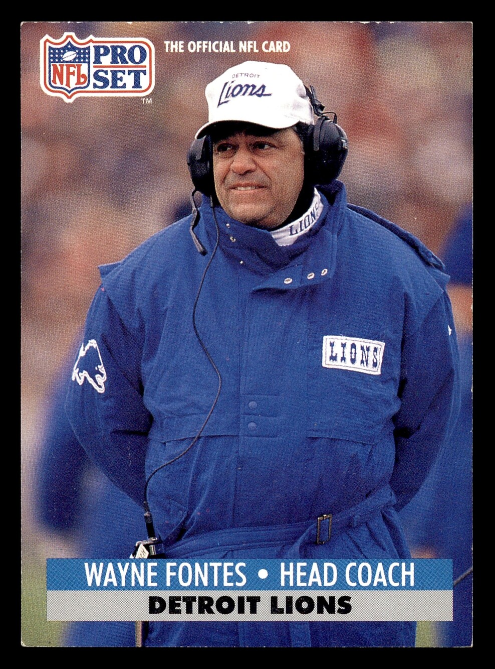 1991 Pro Set 153 Wayne Fontes Detroit Lions Football Card Vintage